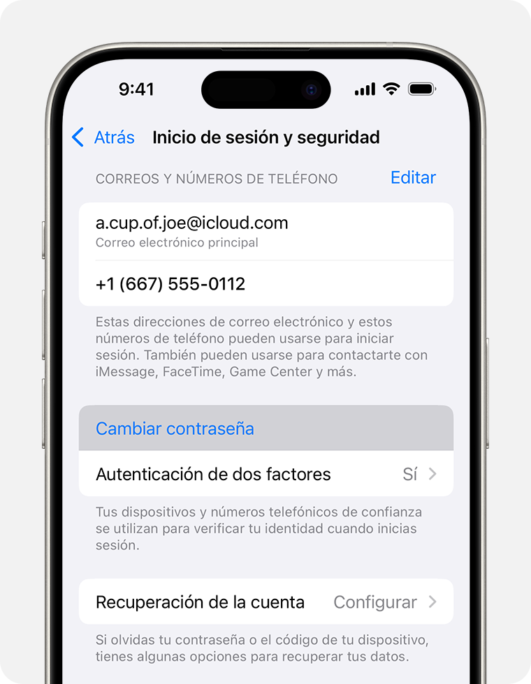 olvido la contraseña de iCloud